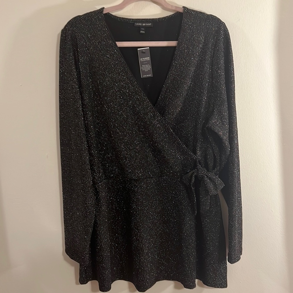 Lane Bryant illusion wrap top NWT